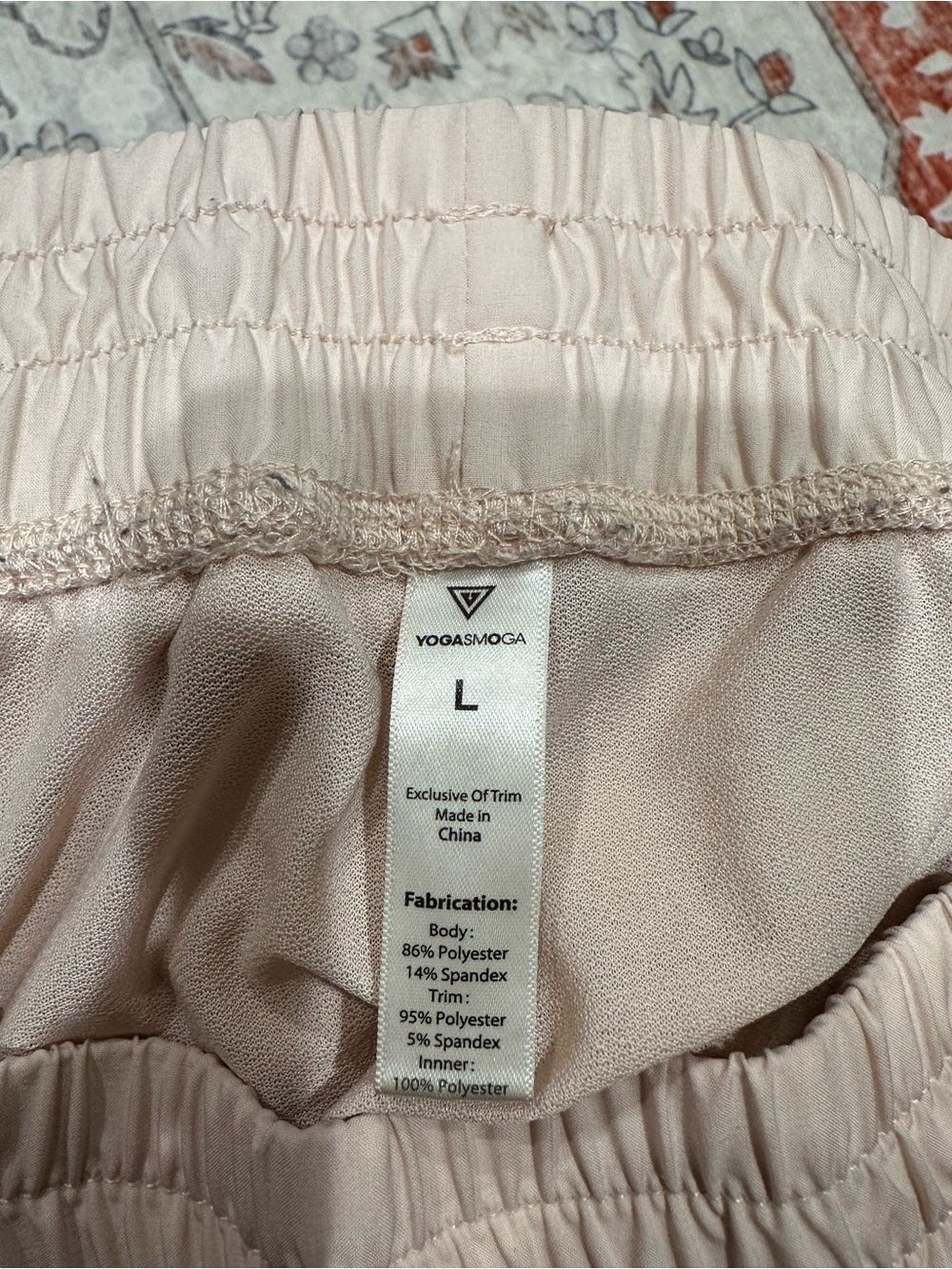 YOGASMOGA Women's Athletic Shorts - Light Blush (L)